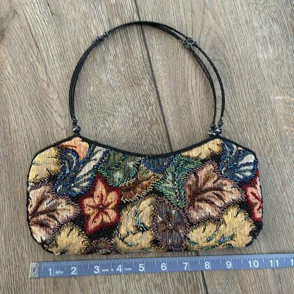 Jessica Mcclintock Vintage 90s Beaded Tapestry Evening Handle Clutch Purse - Picture 3 of 15